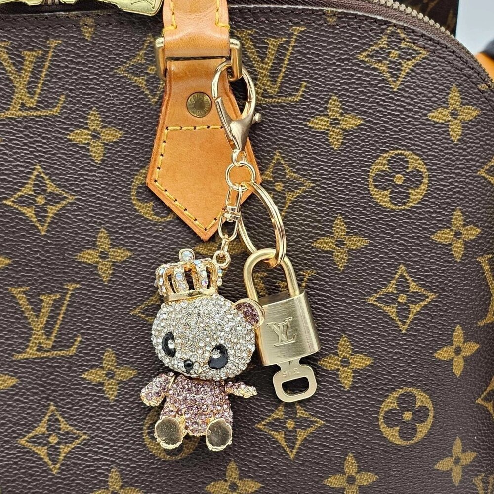 Authentic Louis Vuitton Gold Padlock & Key 🔒 LV Bag Charm w/ Unbranded Keychai